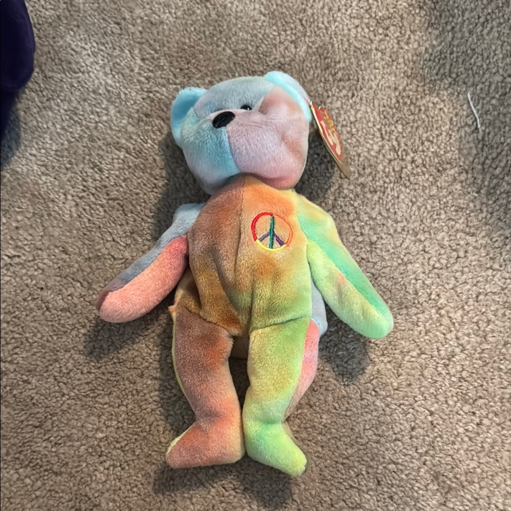 Colorful Peace Bear Plush